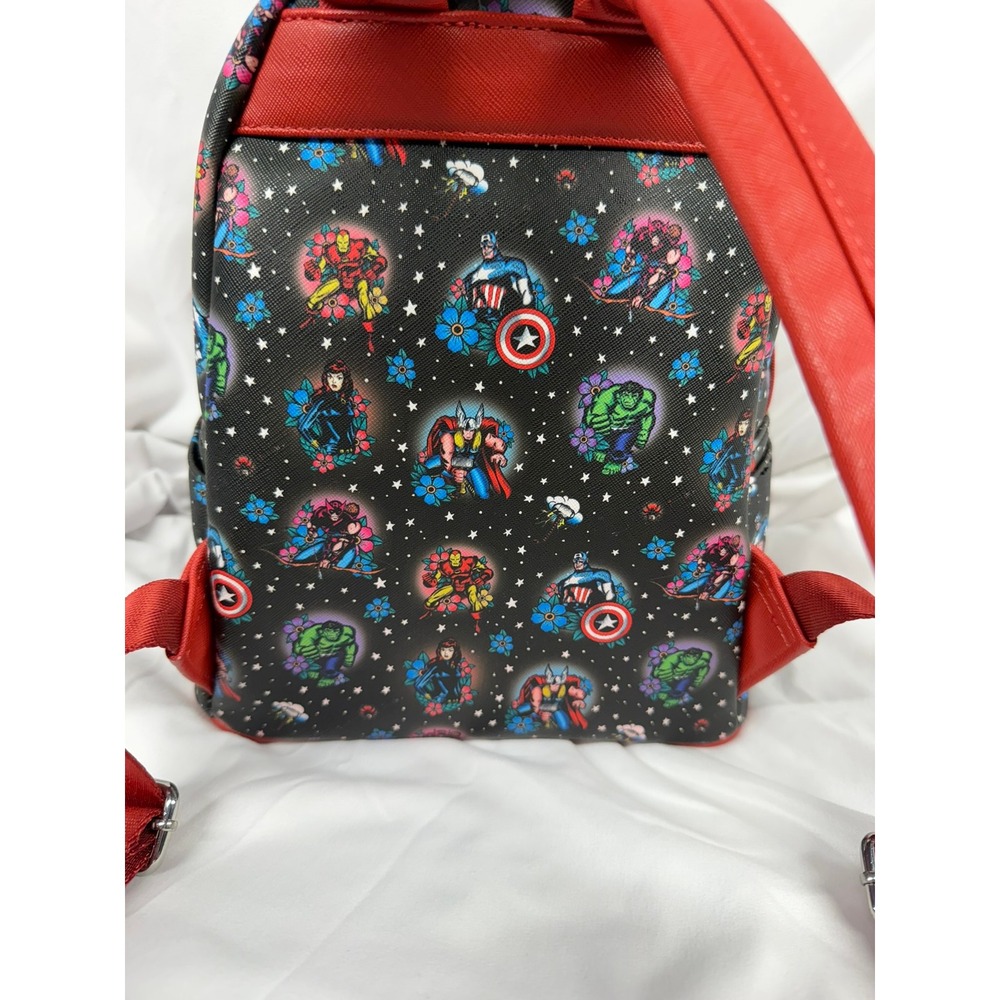 Loungefly Marvel Avengers Tattoo Floral Mini Backpack - Picture 8 of 12
